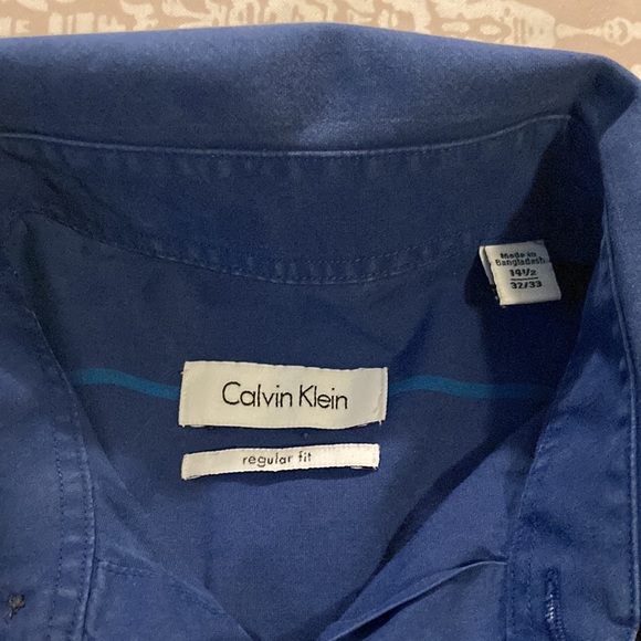 Calvin Klein Men’s Button Down • 14.5 Neck • Dark Blue • Gently Used - Picture 10 of 12